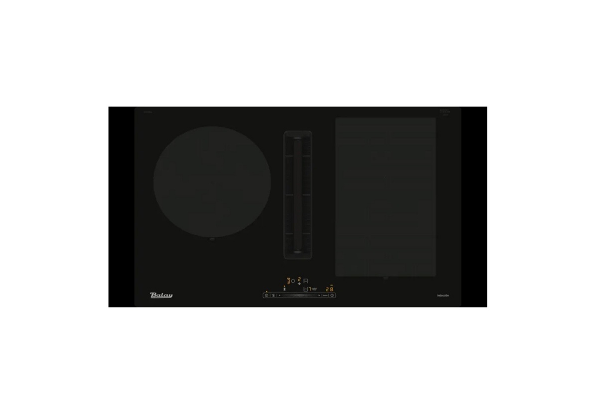 🌡BALAY ENCIMERA con EXTRACTOR 3EBC989LU - Color negro, con flexinducción,  biselada y 7400w. 